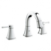 Смеситель для раковины GROHE Grandera с донным клапаном и низким изливом, 20417000 — фото, характеристики, купить в VLADIVOSTOK-CLIMBO