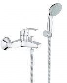 Смеситель для ванны GROHE Eurosmart с душевым набором (настенный держатель, ручной душ), 33302002 — фото, характеристики, купить в VLADIVOSTOK-CLIMBO