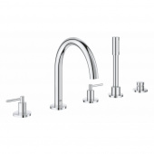Смеситель для ванны GROHE Atrio New на 5 отверстий с ручным душем и переключателем, хром (19922003) — фото, характеристики, купить в VLADIVOSTOK-CLIMBO