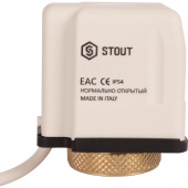 Электротермический сервопривод, нормально открытый, 24 В STOUT