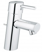 Смеситель для раковины GROHE Concetto с донным клапаном, низкий излив, 32204001 — фото, характеристики, купить в VLADIVOSTOK-CLIMBO