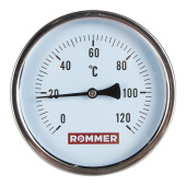 ROMMER Термометр биметаллический 100 мм 120 градусов с погружной гильзой 100 мм 1/2 — фото, характеристики, купить в VLADIVOSTOK-CLIMBO