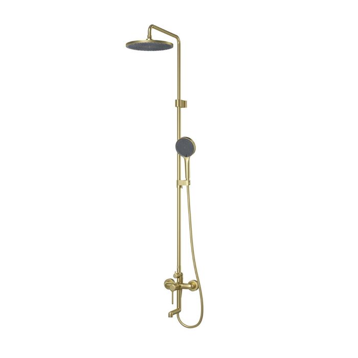 Душевая система с тропическим душем и изливом, золотой матовый, Эйгер (Aiger), IDDIS, AIGMG3Fi06 — фото, характеристики