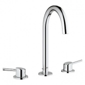 Смеситель для раковины GROHE Concetto на 3 отверстия с донным клапаном, 20216001 — фото, характеристики, купить в VLADIVOSTOK-CLIMBO