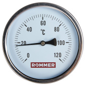 ROMMER Термометр биметаллический 100 мм 120 градусов с погружной гильзой 50 мм 1/2 — фото, характеристики, купить в VLADIVOSTOK-CLIMBO