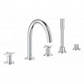 Смеситель для ванны GROHE Atrio New с душевым гарнитуром (на бортик ванны), 5 отверстий, хром (19923003) — фото, характеристики, купить в VLADIVOSTOK-CLIMBO