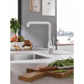 Смеситель для кухни GROHE Essence+ с высоким изливом, суперсталь (30269DC0) — фото, характеристики, купить в VLADIVOSTOK-CLIMBO