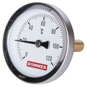 ROMMER Термометр биметаллический 63 мм 120 градусов с погружной гильзой 50 мм 1/2 — фото, характеристики, купить в VLADIVOSTOK-CLIMBO