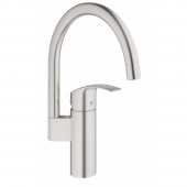 Смеситель для кухни GROHE Eurosmart c высоким изливом, суперсталь (33202DC2) — фото, характеристики, купить в VLADIVOSTOK-CLIMBO