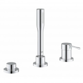 Смеситель для ванны GROHE Essence+ на 3 отверстия с душевым гарнитуром (на бортик ванны, без излива), хром (19976001) — фото, характеристики, купить в VLADIVOSTOK-CLIMBO