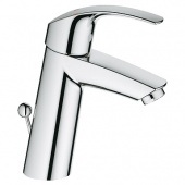 Смеситель для раковины GROHE Eurosmart с донным клапаном, средний излив, 23322001 — фото, характеристики, купить в VLADIVOSTOK-CLIMBO
