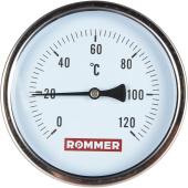 ROMMER Термометр биметаллический 100 мм 120 градусов с погружной гильзой 75 мм 1/2 — фото, характеристики, купить в VLADIVOSTOK-CLIMBO