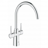 Смеситель для кухни GROHE Ambi с двумя рукоятками, высокий излив, хром (30189000) — фото, характеристики, купить в VLADIVOSTOK-CLIMBO