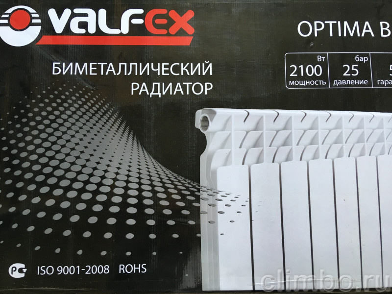 Радиатор VALFEX OPTIMA Version 2.0 биметаллический 500,  8 секций — фото товара