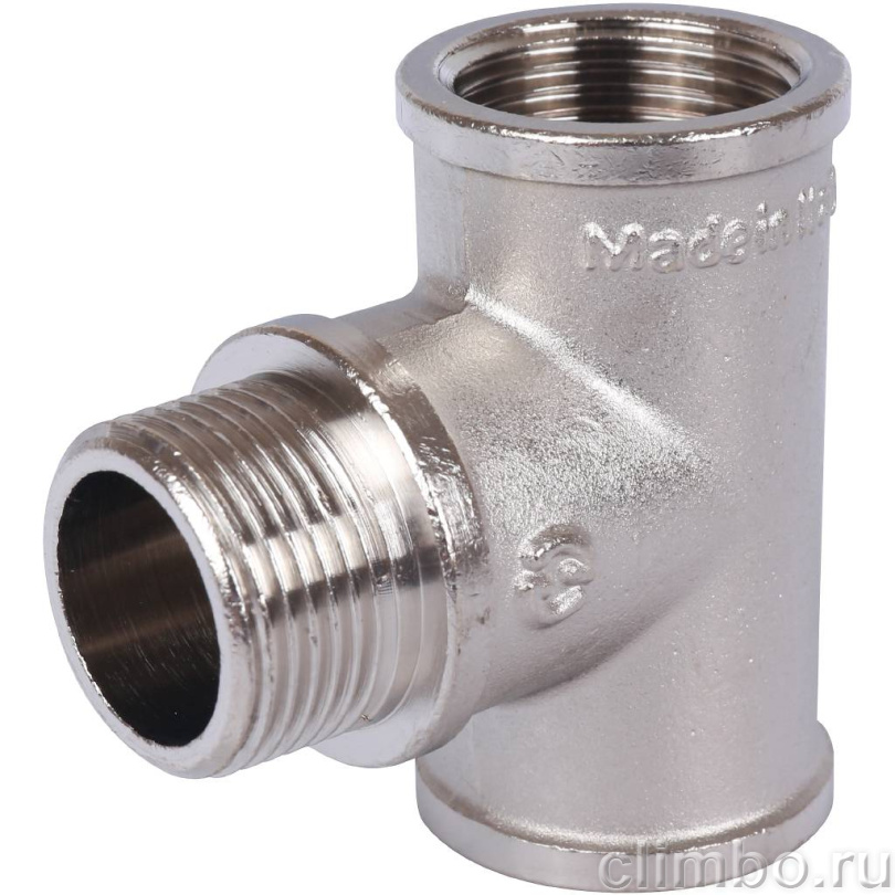 STOUT Тройник ВНВ никелированный 3/4"x3/4"x3/4" — фото товара