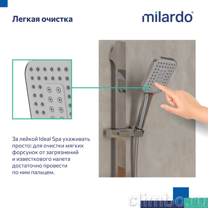 Лейка для душа, 3F, Ideal Spa, Milardo, ILS3FCSM18 — фото товара