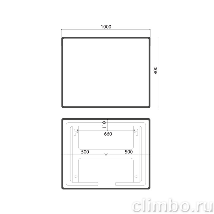 Зеркало с подсветкой, 100 см, Клауд Икс (Cloud X), IDDIS, CLX1000i98 — фото, детали конструкции