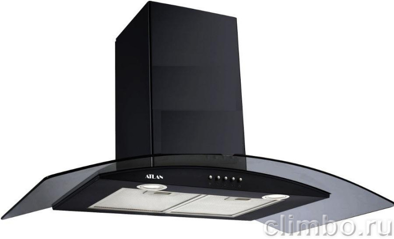 Кухонная вытяжка каминная Atlan 3388 A2 TG black — фото товара