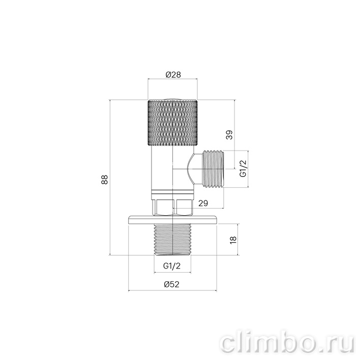 Кран угловой, с отражателем, 1/2; 1/2, кран-букса, латунь, хром, 2 шт, IDDIS, 910B0A6C2SBZ-K — фото, детали конструкции