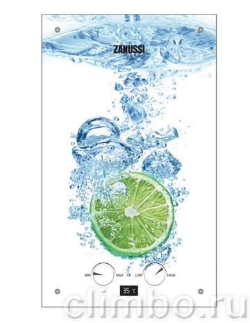 Газовый проточный водонагреватель Zanussi GWH 10 Fonte Glass Lime — фото товара