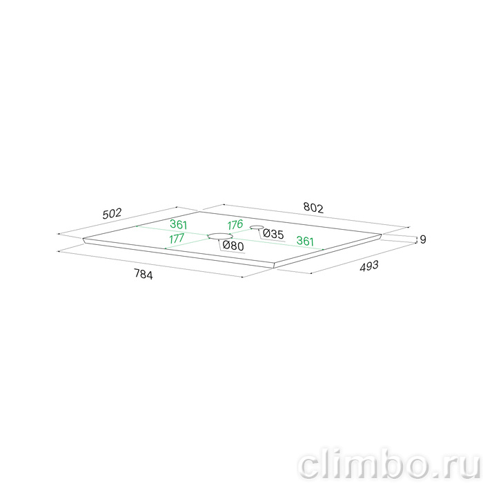 Столешница, керамогранит, 80 см, бежевый, Оптима Хоум (Optima Home), IDDIS, OPH80B0i89 — фото, детали конструкции
