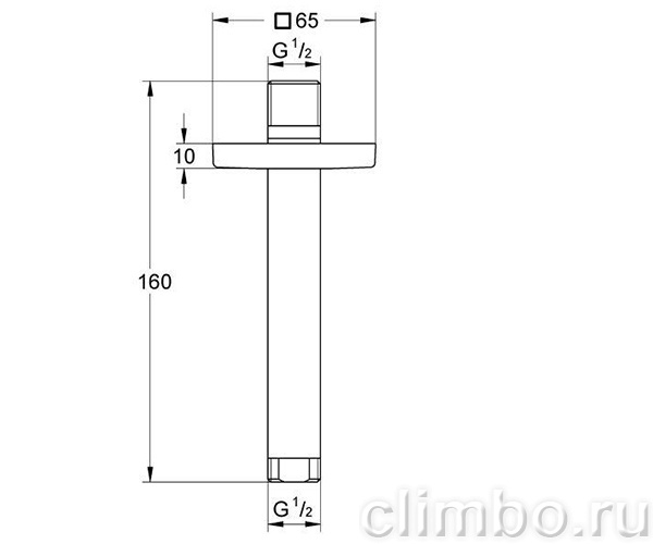 Потолочный душевой кронштейн GROHE Rainshower neutral 151 мм, 27485000 — фото товара
