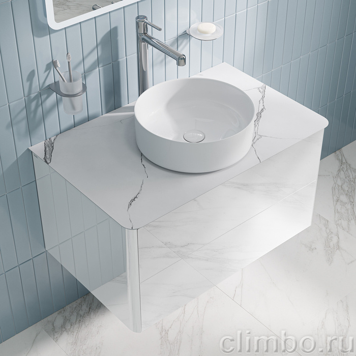 Столешница, керамогранит, 80 см, белый мрамор, Оптима Хоум (Optima Home), IDDIS, OPH80M0i89 — фото, детали конструкции