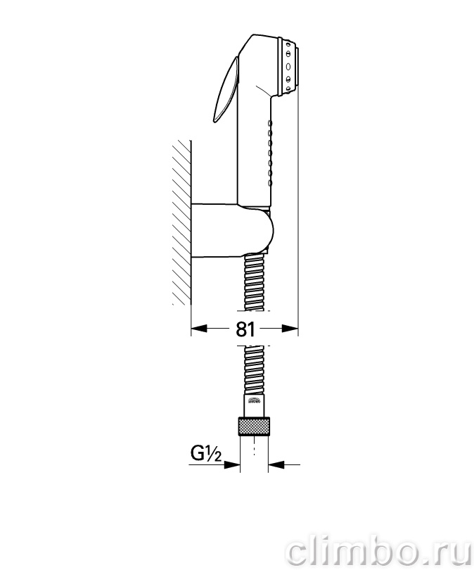 Гигиенический душ с держателем и шлангом GROHE, 27812IK0 — фото товара