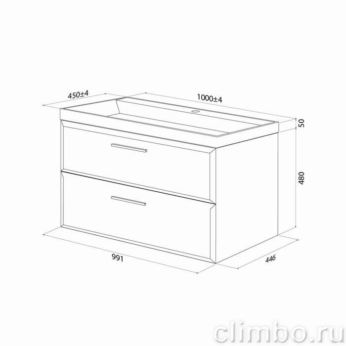 Тумба подвесная, 100 см, белый, Слайд Икс (Slide X), IDDIS, SLX10W0i95 подходит умыв. 4511000i28 — фото, детали конструкции
