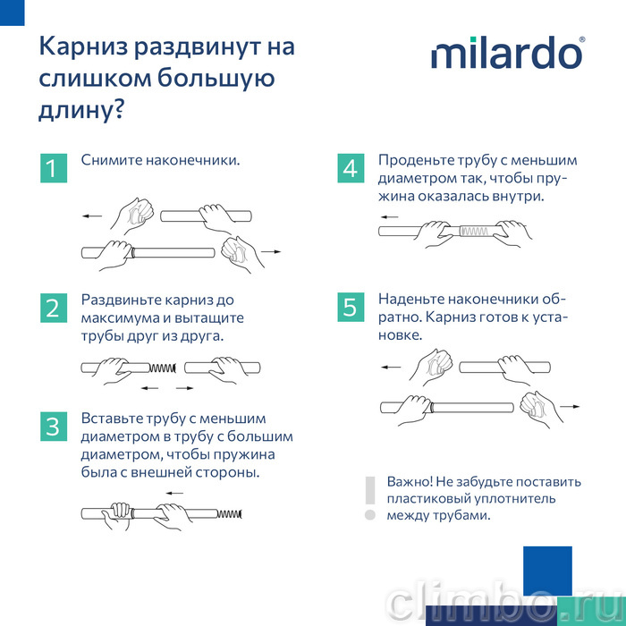Карниз для ванной комнаты, 110-200 см, зелёный, Milardo, 012A200M14 — фото товара