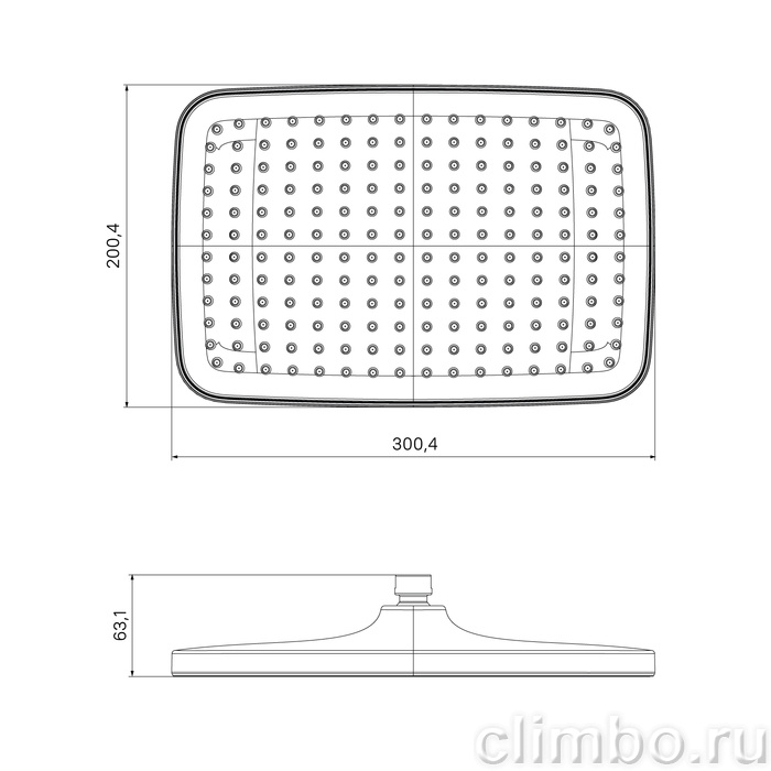Душевая насадка верхняя прямоугольная, хром с белым, Esper, IDDIS, ESP25CSi64 — фото товара