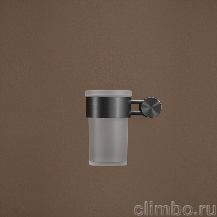 Стакан, матовое стекло, нержавеющая сталь, Дюна (Duna), графит матовый, IDDIS, DUNGMG1i45 — фото, детали конструкции