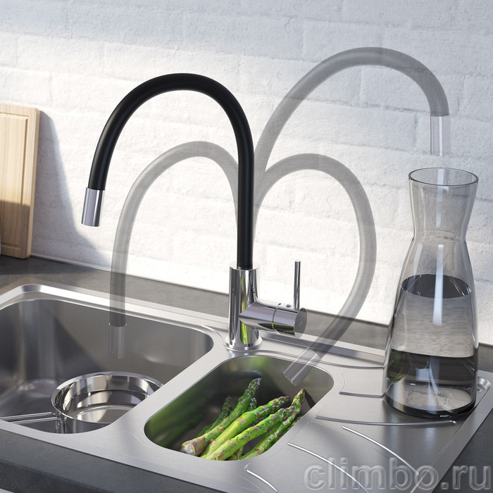 K36SBJBi05 Смеситель для кухни IDDIS, Kitchen 360, черный — фото товара