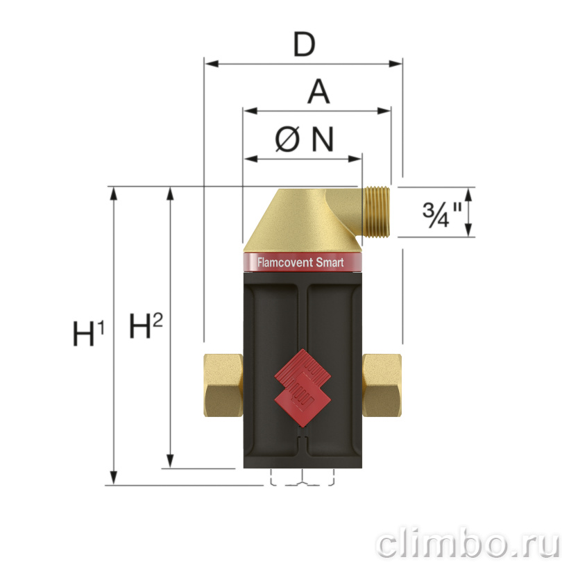 Сепаратор воздуха Flamcovent Smart 3/4" — фото товара