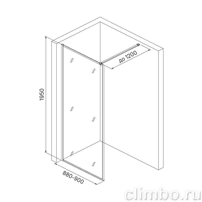 Душевая перегородка Walk In, черный 90x195, Slide, IDDIS, SLI8BS9i23 — фото товара