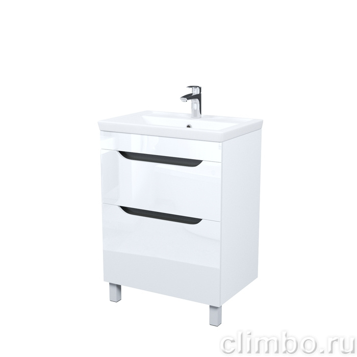Тумба с умывальником, напольная, 60 см, белый, Рэй (Ray), IDDIS, RAY60WFi95K подходит умыв. 4076000i28 — фото, детали конструкции