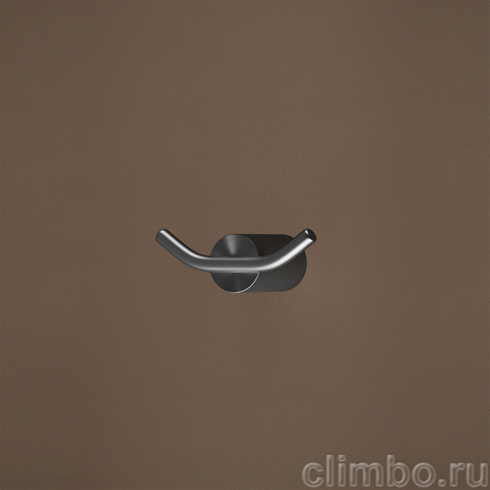 Крючок двойной, нержавеющая сталь, Дюна (Duna), графит матовый, IDDIS, DUNGM20i41 — фото, детали конструкции