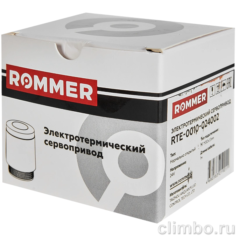 ROMMER Электротермический компактный сервопривод, нормально открытый, 24 В — фото товара