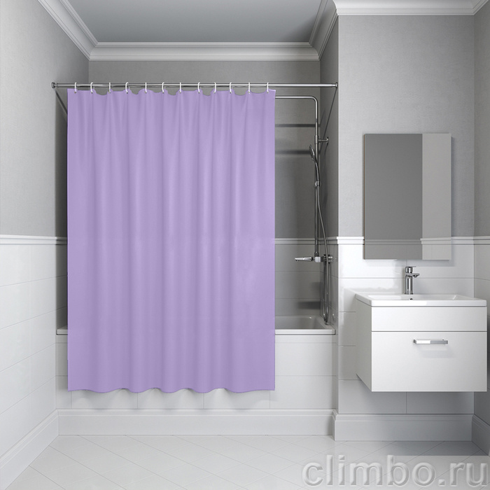 Штора для ванной, 200x180 см, PE, светло-фиолетовый, IDDIS, P08PE18i11 — фото товара