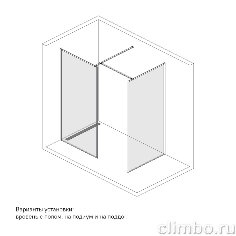 Душевая перегородка Walk In, черный 100x195, Slide, IDDIS, SLI8BS1i23 — фото товара