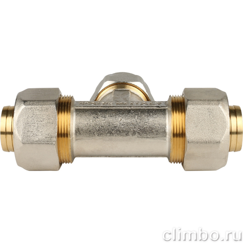 STOUT Тройник переходной 32x26x32 для металлопластиковых труб винтовой (SFS-0010-322632) — фото товара