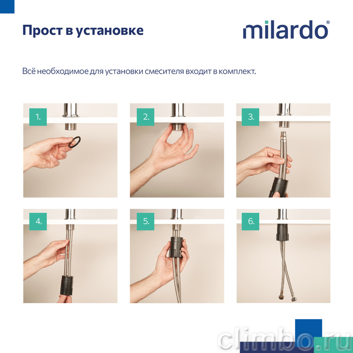 Смеситель для кухни, глянцевый хром, Meal, Milardo, M01SBJHM05 — фото товара
