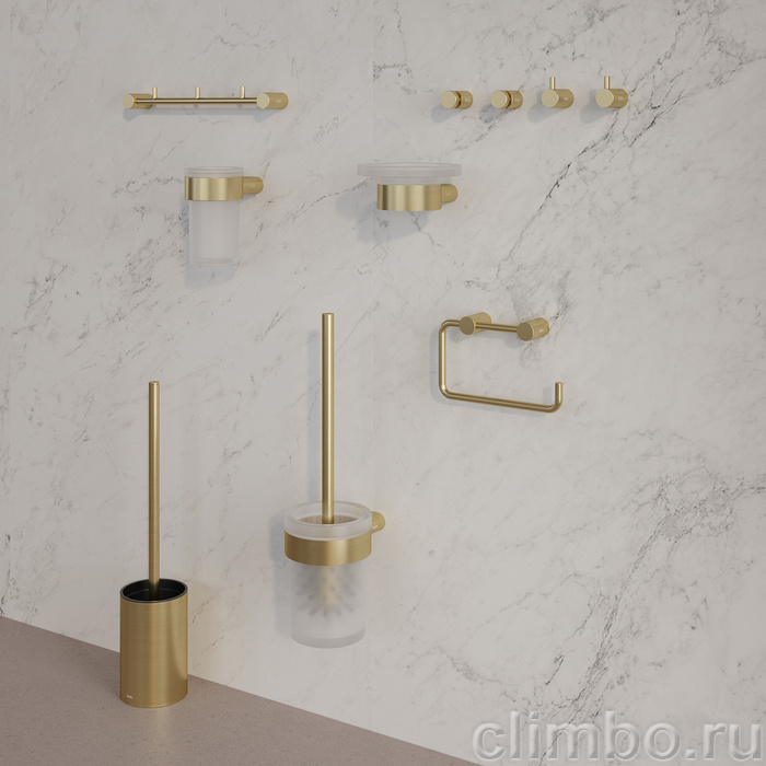 Планка на 3 крючка, нержавеющая сталь, Петит (Petite), золото матовое, IDDIS, PETG0S3i41 — фото, детали конструкции