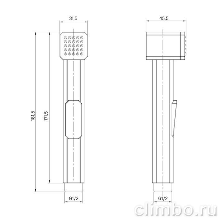 Гигиеническая лейка, хром, Аксес (Axes), IDDIS, AXE1F1Ci20 — фото, детали конструкции