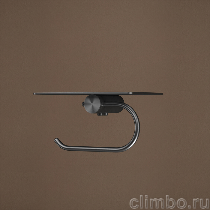 Бумагодержатель с полкой, нержавеющая сталь, Дюна (Duna), графит матовый, IDDIS, DUNGMC0i43 — фото, детали конструкции