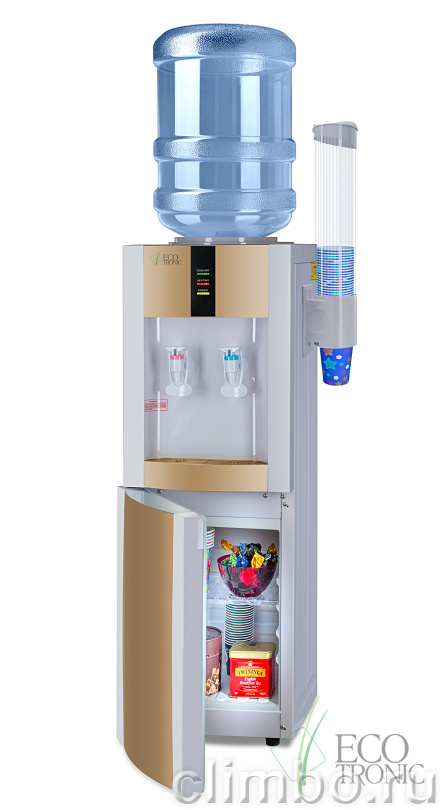 Кулер для воды Ecotronic H1-LCE Gold со шкафчиком — фото товара
