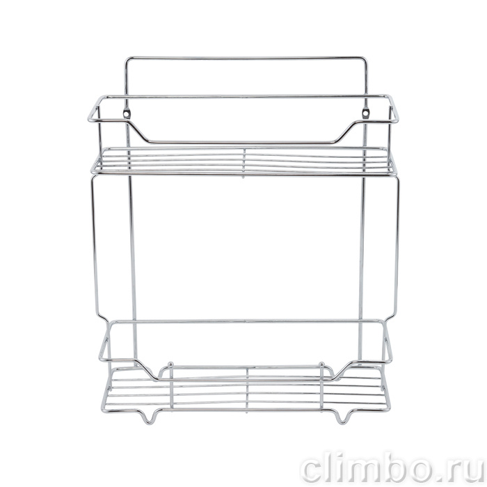 Полка двухъярусная прямая, проволока стальная, хром, Грид (Grid), Milardo, GRICS2CM44 — фото, детали конструкции