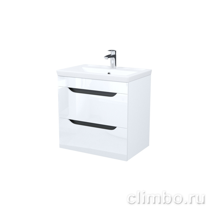 Тумба с умывальником, подвесная, 60 см, белый, Рэй (Ray), IDDIS, RAY60W0i95K подходит умыв. 4076000i28 — фото, детали конструкции