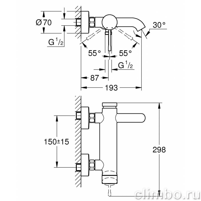 Смеситель для ванны GROHE Essence New, теплый закат матовый (33624DL1) — фото товара