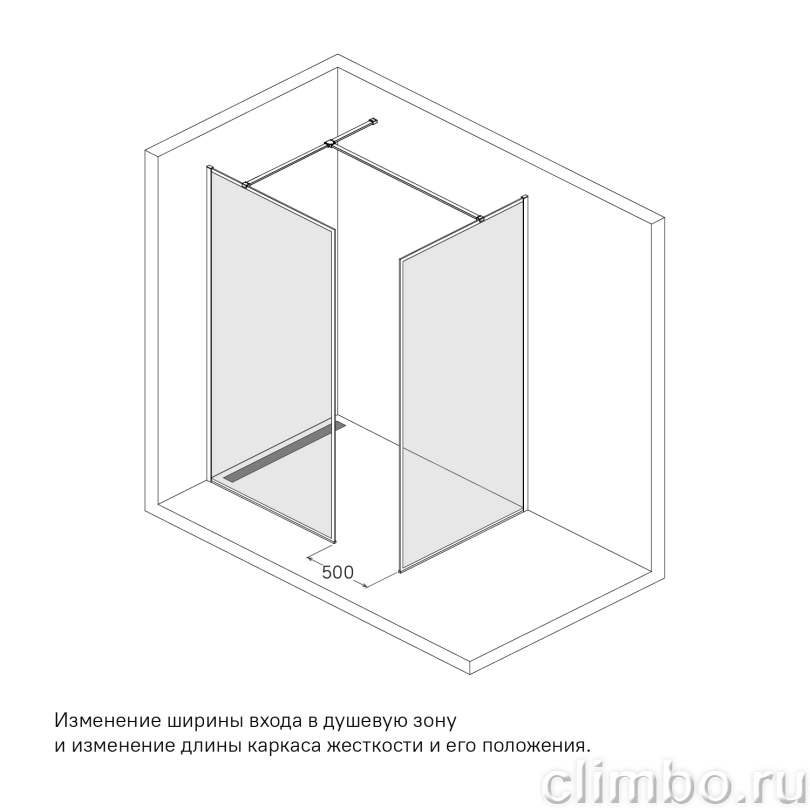 Душевая перегородка Walk In, графитовая, 100x195, Slide, IDDIS — фото товара